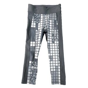 Under Armour HeatGear Compression Black White Geometric Women SM Cropped Legging